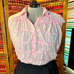 Anthropologie Pilcro 2x Pink Grid Top